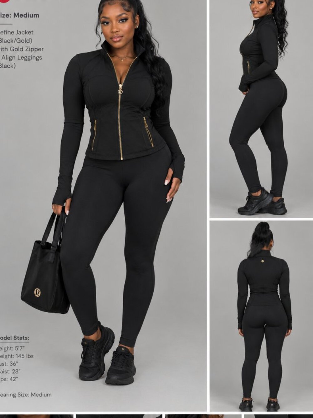 LULULEMON BLACK & GOLD SET